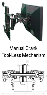 Picture of ErgoTech Group's DMS500 Multi-Monitor Hand Crank Tool-Less LCD System
